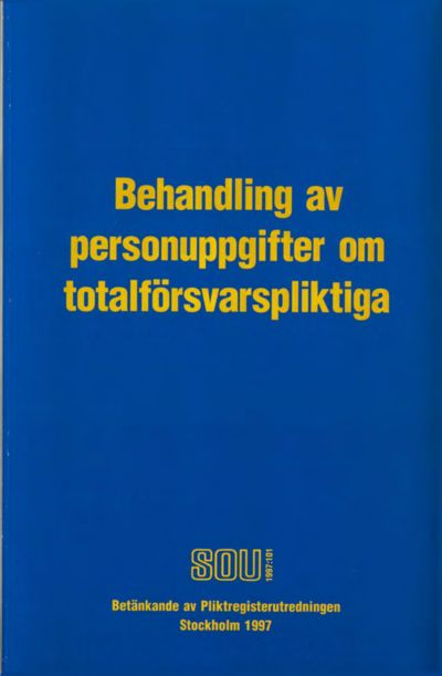 Omslaget till SOU 1997:101