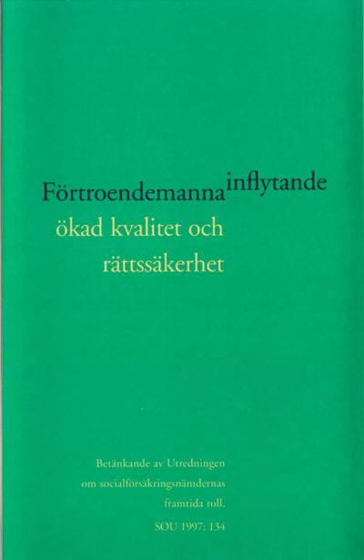 Omslaget till SOU 1997:134