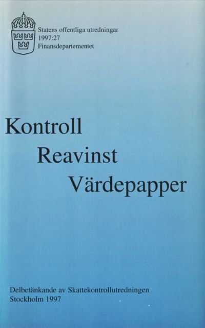 Omslaget till SOU 1997:27