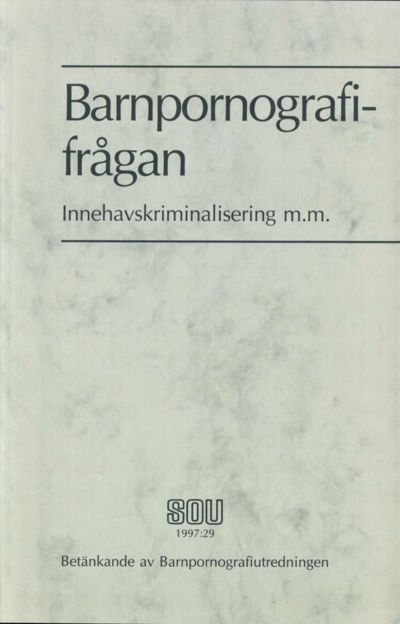 Omslaget till SOU 1997:29