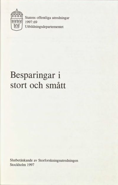 Omslaget till SOU 1997:69