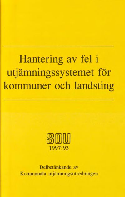Omslaget till SOU 1997:93