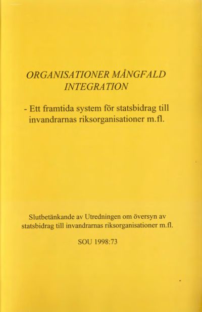 Omslaget till SOU 1998:73