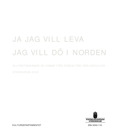 Omslaget till SOU 2000:118