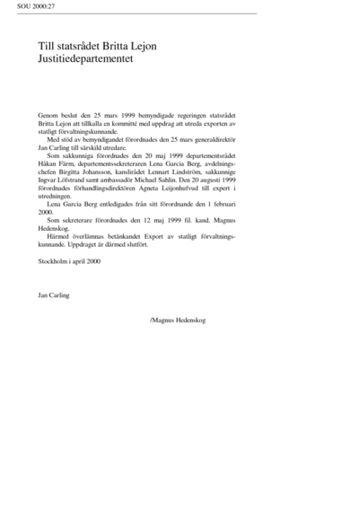 Omslaget till SOU 2000:27