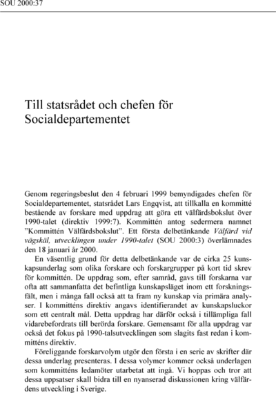 Omslaget till SOU 2000:37