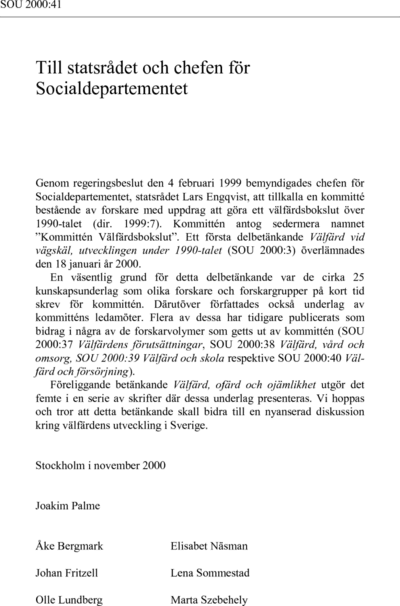 Omslaget till SOU 2000:41