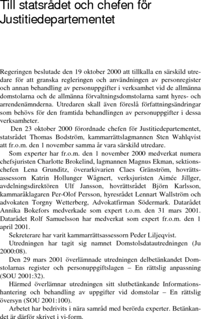 Omslaget till SOU 2001:100