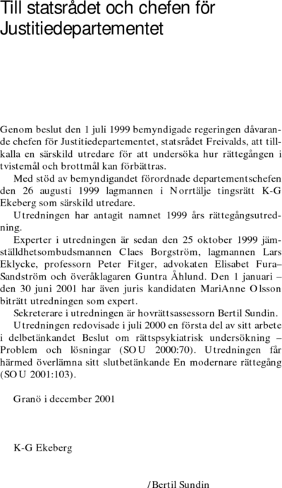 Omslaget till SOU 2001:103