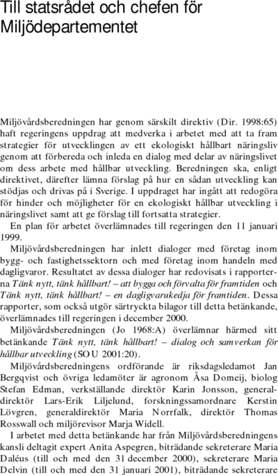 Omslaget till SOU 2001:20