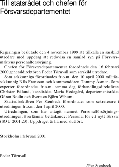 Omslaget till SOU 2001:23