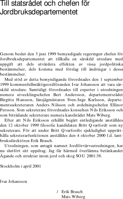 Omslaget till SOU 2001:38