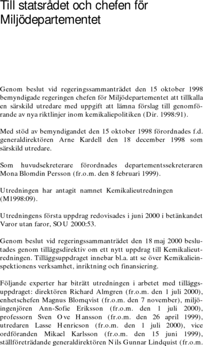 Omslaget till SOU 2001:4