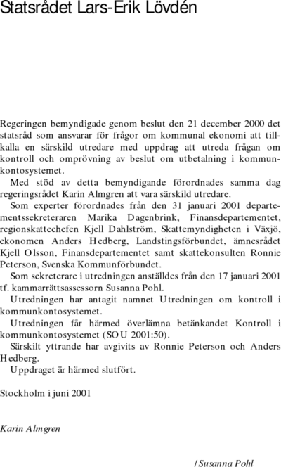 Omslaget till SOU 2001:50