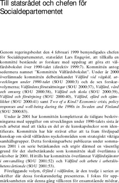 Omslaget till SOU 2001:54