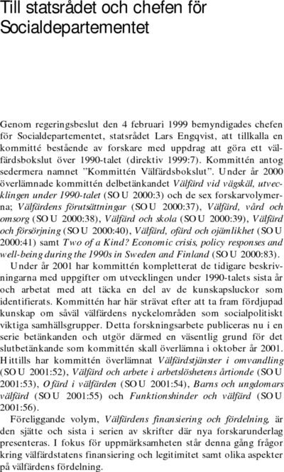 Omslaget till SOU 2001:57