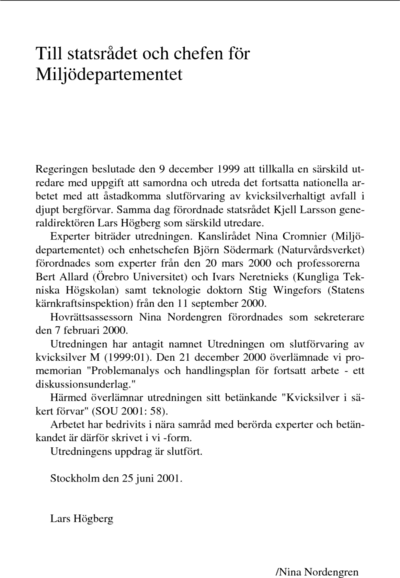 Omslaget till SOU 2001:58