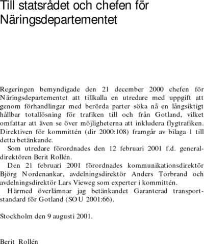 Omslaget till SOU 2001:66