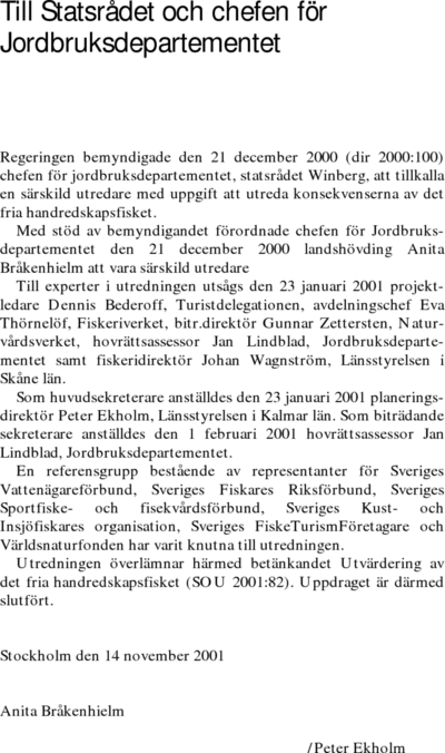 Omslaget till SOU 2001:82