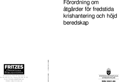 Omslaget till SOU 2001:86