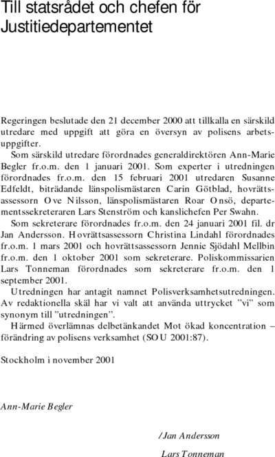 Omslaget till SOU 2001:87