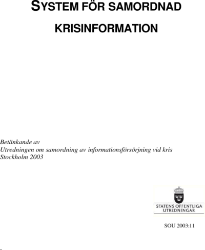 Omslaget till SOU 2003:11