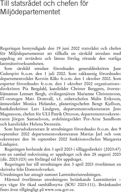 Omslaget till SOU 2003:111