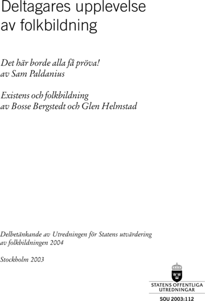 Omslaget till SOU 2003:112