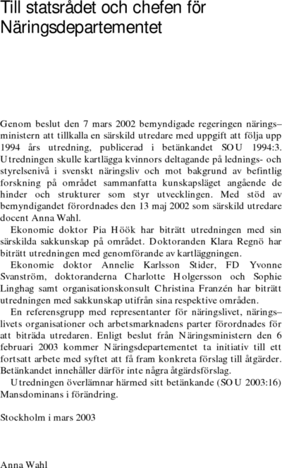 Omslaget till SOU 2003:16