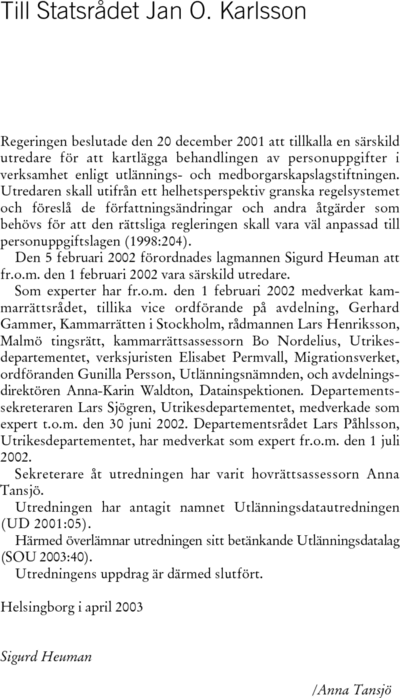 Omslaget till SOU 2003:40