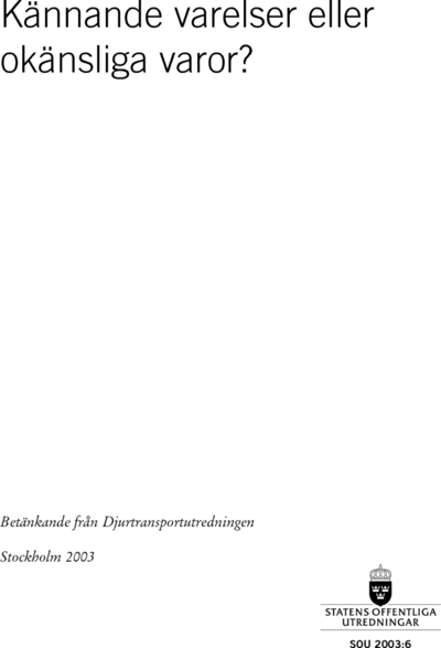 Omslaget till SOU 2003:6