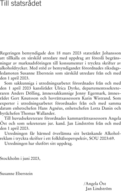 Omslaget till SOU 2003:69