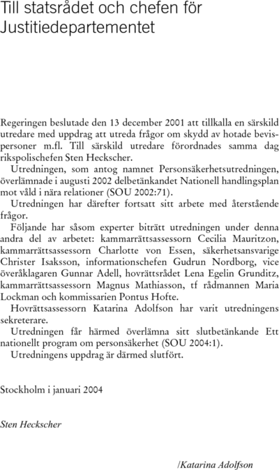 Omslaget till SOU 2004:1