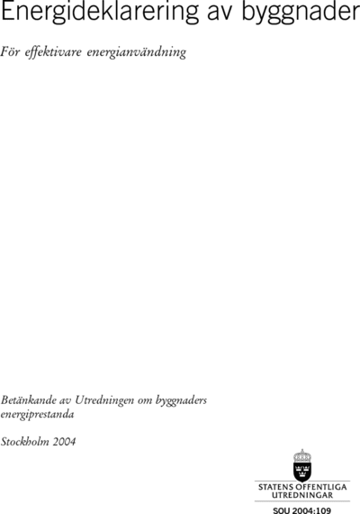 Omslaget till SOU 2004:109