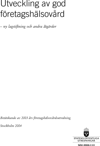 Omslaget till SOU 2004:113