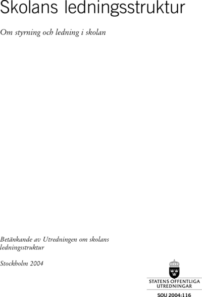 Omslaget till SOU 2004:116
