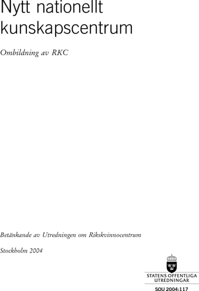 Omslaget till SOU 2004:117