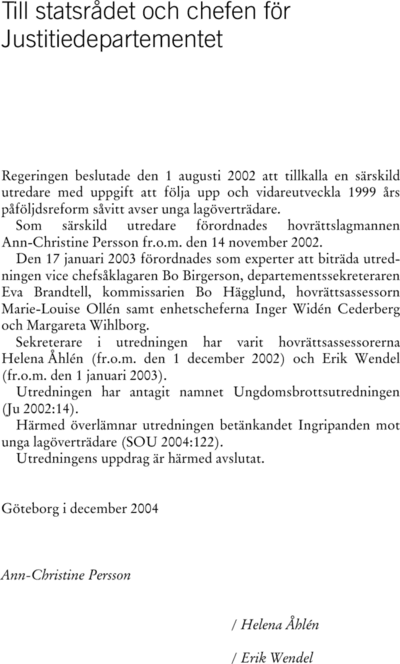 Omslaget till SOU 2004:122