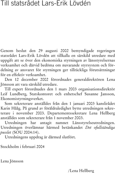 Omslaget till SOU 2004:14