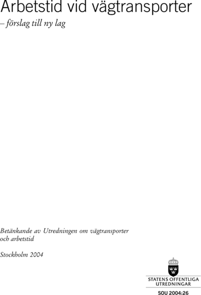 Omslaget till SOU 2004:26