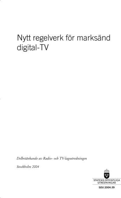 Omslaget till SOU 2004:39