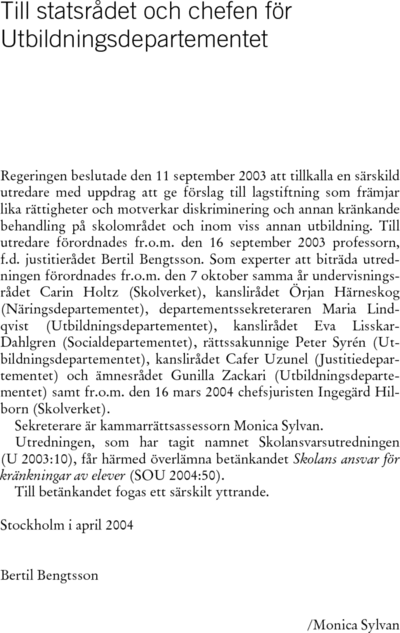 Omslaget till SOU 2004:50