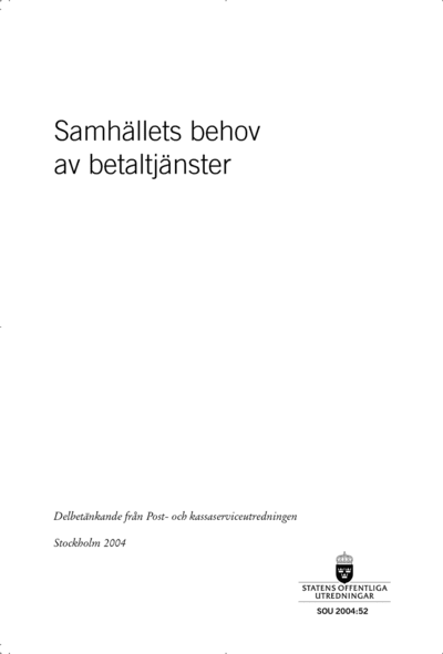 Omslaget till SOU 2004:52