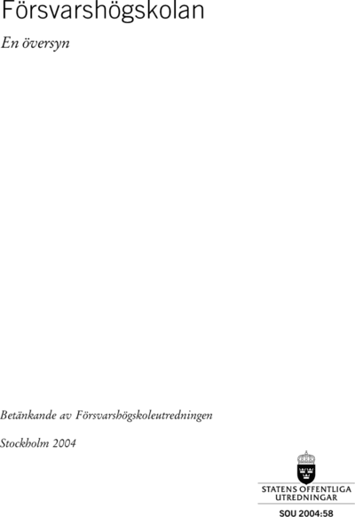 Omslaget till SOU 2004:58