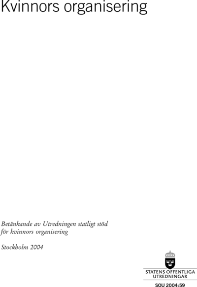 Omslaget till SOU 2004:59
