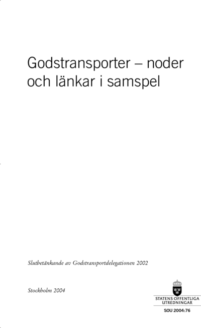 Omslaget till SOU 2004:76