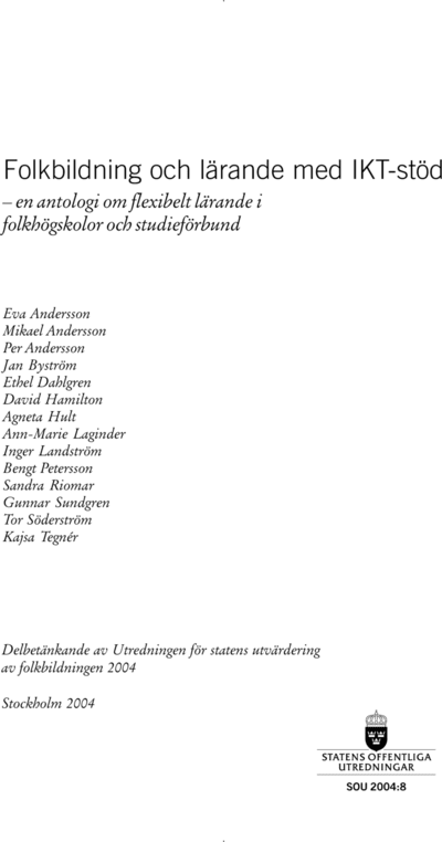 Omslaget till SOU 2004:8