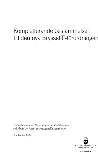 Omslaget till SOU 2004:80