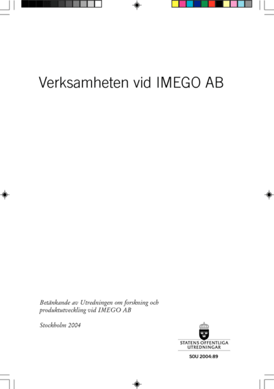 Omslaget till SOU 2004:89