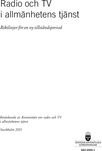 Omslaget till SOU 2005:1